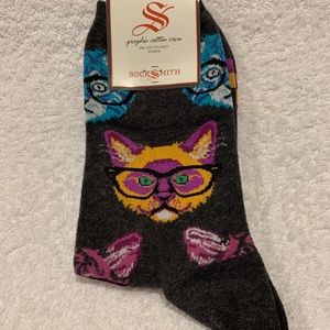 Socksmith Cotton Graphic Crew Kittenster Socks